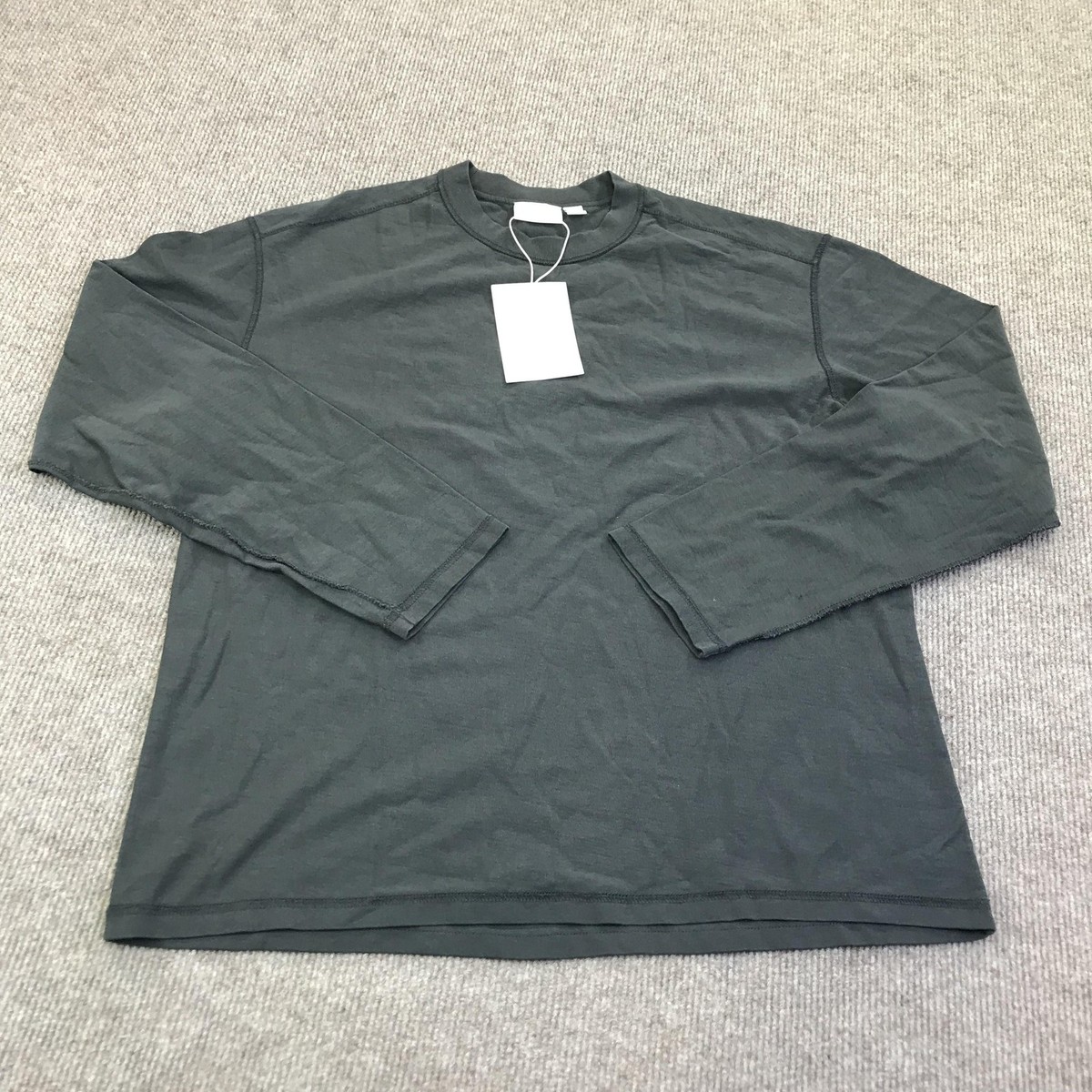 Zara Origins Shirt Mens Medium Gray Jersey Long Sleeve Crewneck 