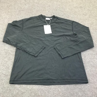 Zara Origins Shirt Mens Medium Gray Jersey Long Sleeve Crewneck 