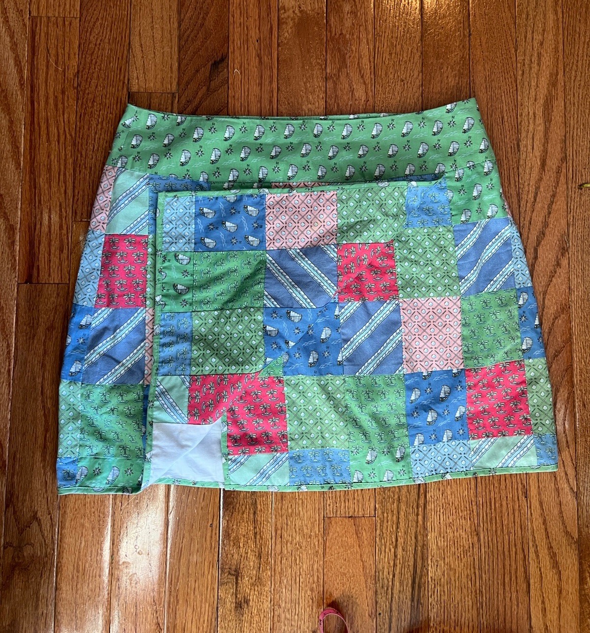 Vineyard Vines Green Patchwork Wrap Multicolor Go… - image 3