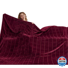 Oversized King Fleece Blanket 120x120 - Soft Cozy 3D Jacquard Flannel