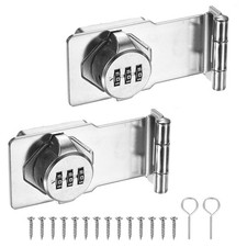 2-Pack Keyless Combination Lock 3.5" Password Hasp Door Locks Latch Silver 