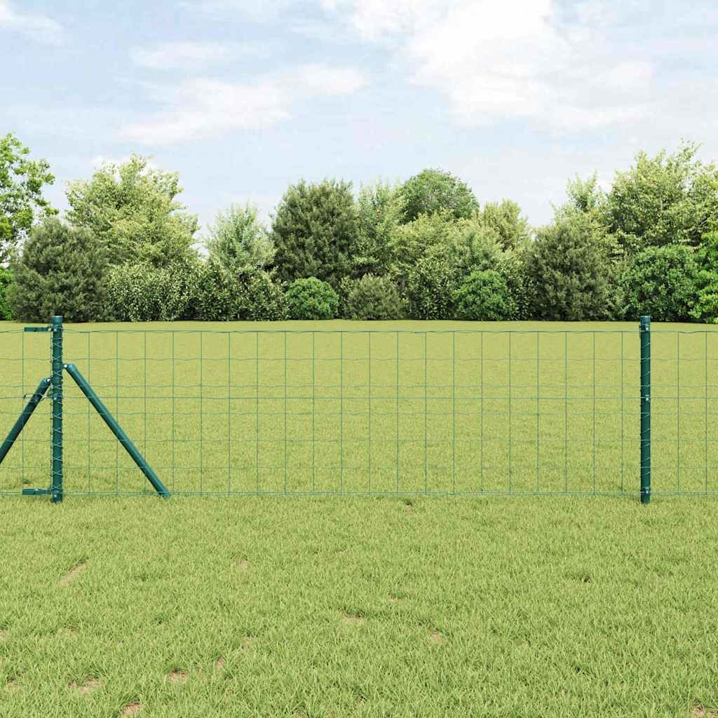 Rotolo Rete Euro Verde 0,6 x 10 m | Ferro Plastificato per Cantieri e Orti