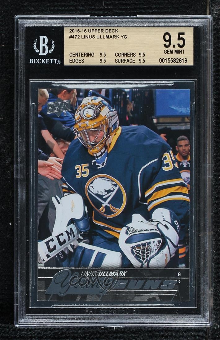 2015-16 Upper Deck Young Guns Linus Ullmark #472 BGS 9.5 GEM MINT Rookie RC 1q2