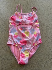 Hurley Girl's One Piece Open Mid Drift Ribbed Swimsuit