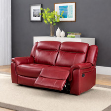 BURGUNDY RED Leather Gel Recliner 3 Seater 2 Seat or Armchair Sofa Suite CLIFTON