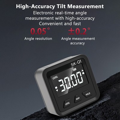 Digital Angle Finder With Magnetic Base LCD Display High-Accuracy Level