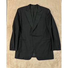Ermenegildo Zegna jacket blazer Mens 42R Black Wool Peak Lapel Tuxedo Italy EUC