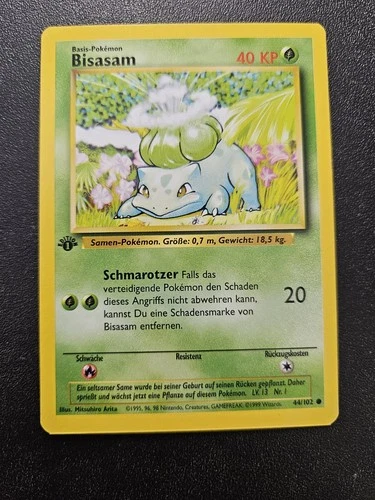Pokemon GERMAN 1st Edition Base Set Bulbasaur Bisasam 44/102 NEAR MINT