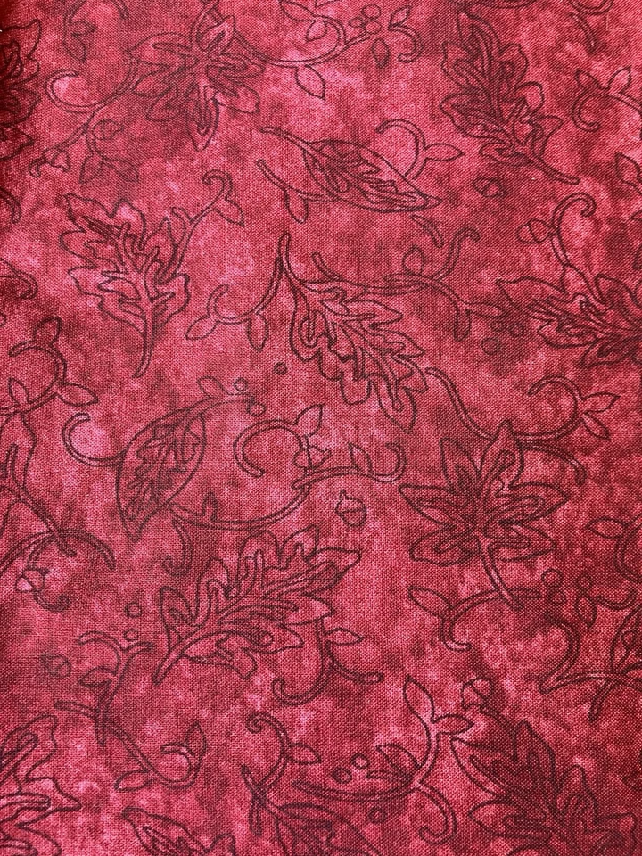 Harvest Melody Soft red tone on toneCotton Nancy Halvorson Benartex 2/3 yard - Image 2 of 4
