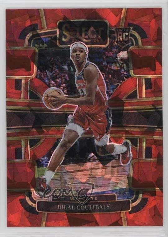 2023-24 Panini Select Concourse Red Cracked Ice Prizm Bilal Coulibaly #97 0w8f