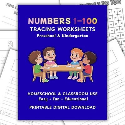 Numbers 1 100 Tracing Worksheets | Printable Number Writing Practice