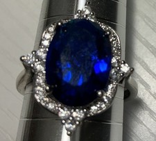 Sterling Silver Ring With Sapphire Blue Stone Size10 It Is Gorgeous
