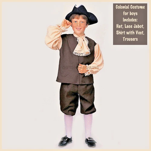 4pc Victorian Colonial Boy Costume Orphan Boy Oliver Twist Book Week Pilgrim Kid