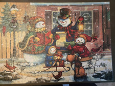 COBBLE HILL Snowman "Song for the Season" 500 Piece Jigsaw Puzzle COMPLETE
