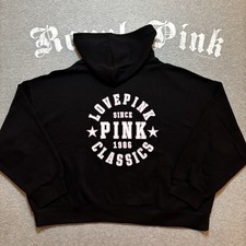 Victorias Secret PINK Limited Edition Pure Black Classics Fleece Full Zip Hoodie