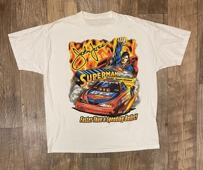 Vintage 1999 John Force Superman XL Nascar NHRA Racing T Shirt DC Comics