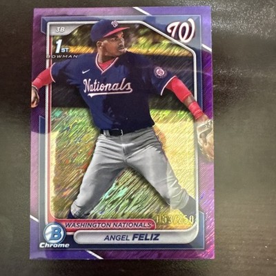 2024 Bowman Chrome Prospects Purple Shimmer Angel Feliz #BCP-198 /250