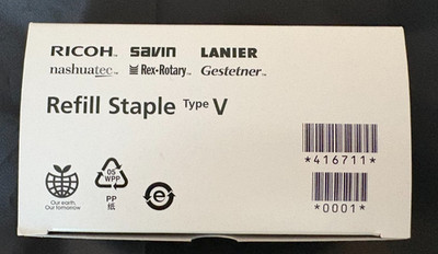 Genuine Ricoh 416711 Type V Staple Cartridge Holder with 2000 staples