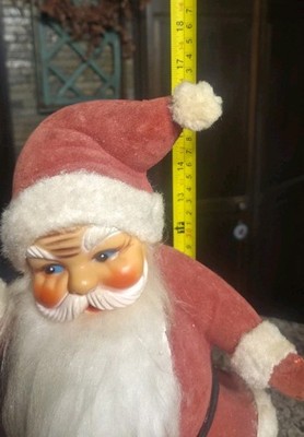 Vintage Christmas Dancing Flocked Santa Figurine16.5
