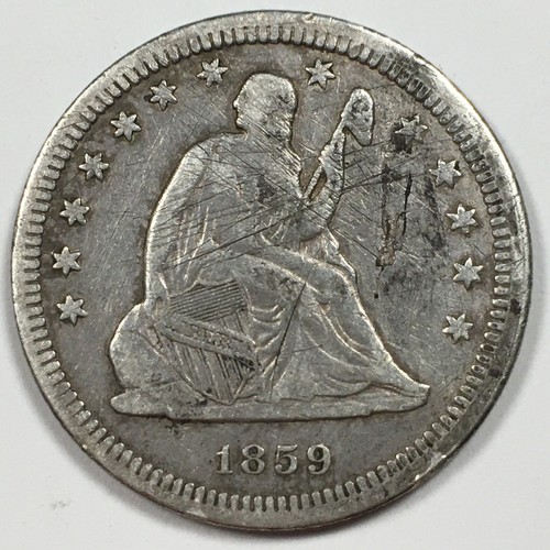 Quartiere Liberty 1859 seduto - molto fine (VF) KM#A64.2 dettagli - 8692-PC - Foto 1 di 9