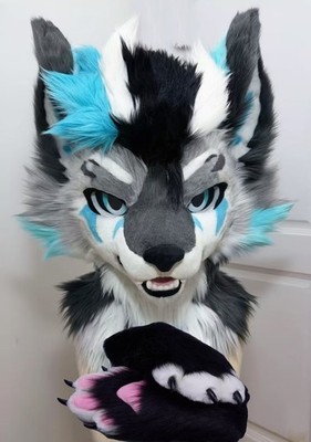 Fursuit Long Fur Husky Fox Mascot Head Party Halloween Fur Cosplay-Promotion