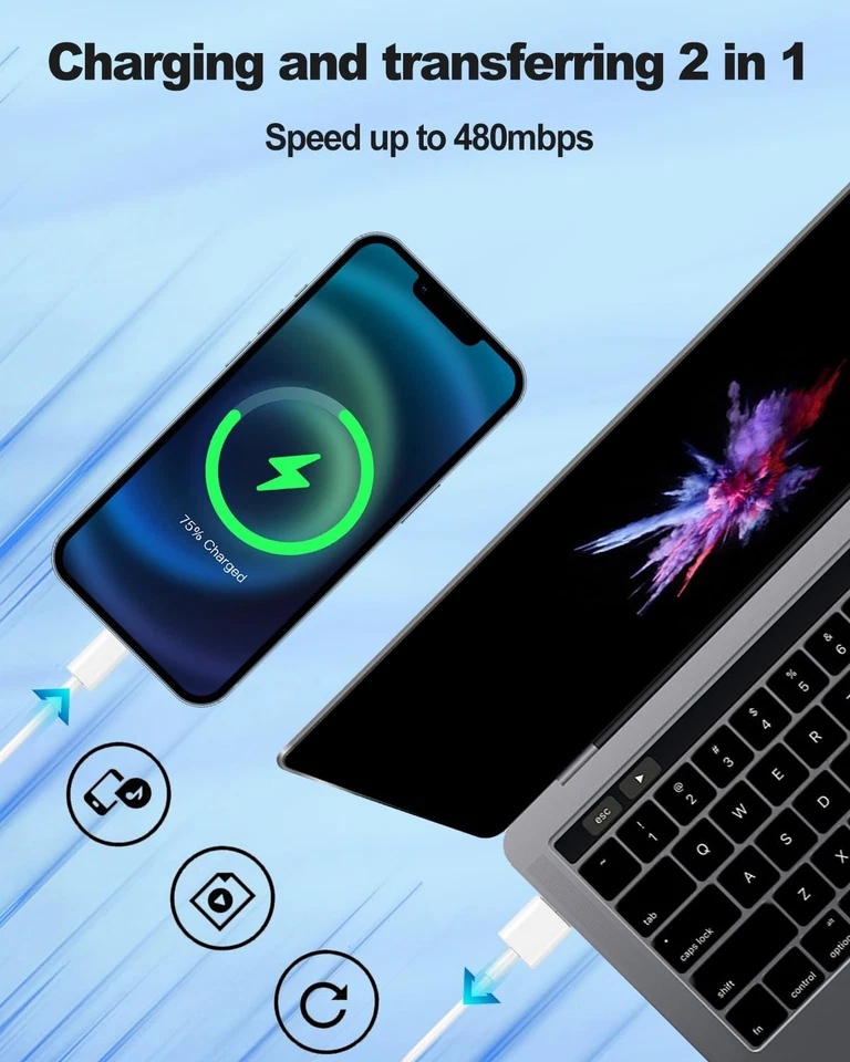 Car Carplay Cable,3.3Ft Car Charger Cord, USB a to Lightning Cable Compatible - Image 4 of 4