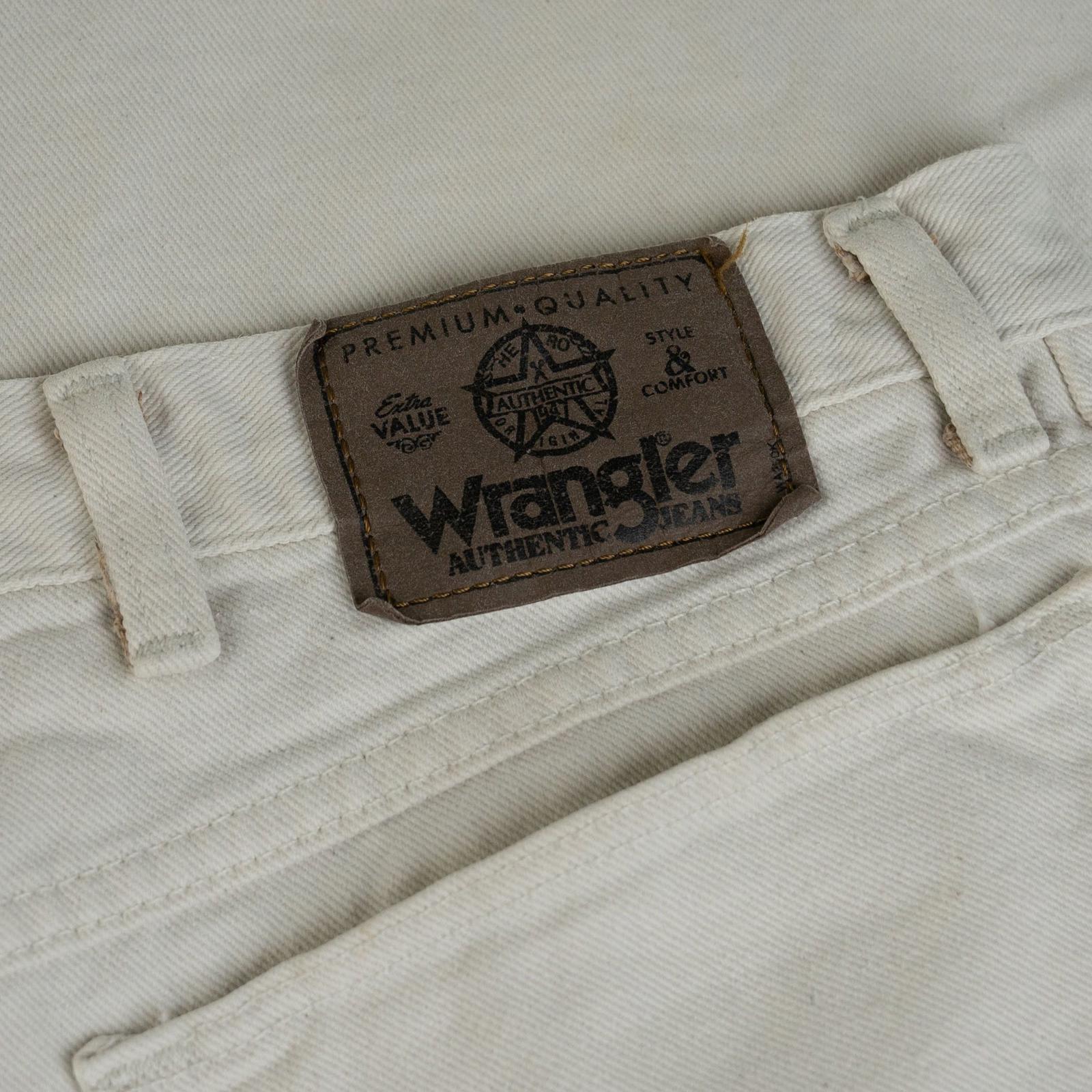Vintage 1990's Wrangler White Denim Paint Shorts Made In USA image 3
