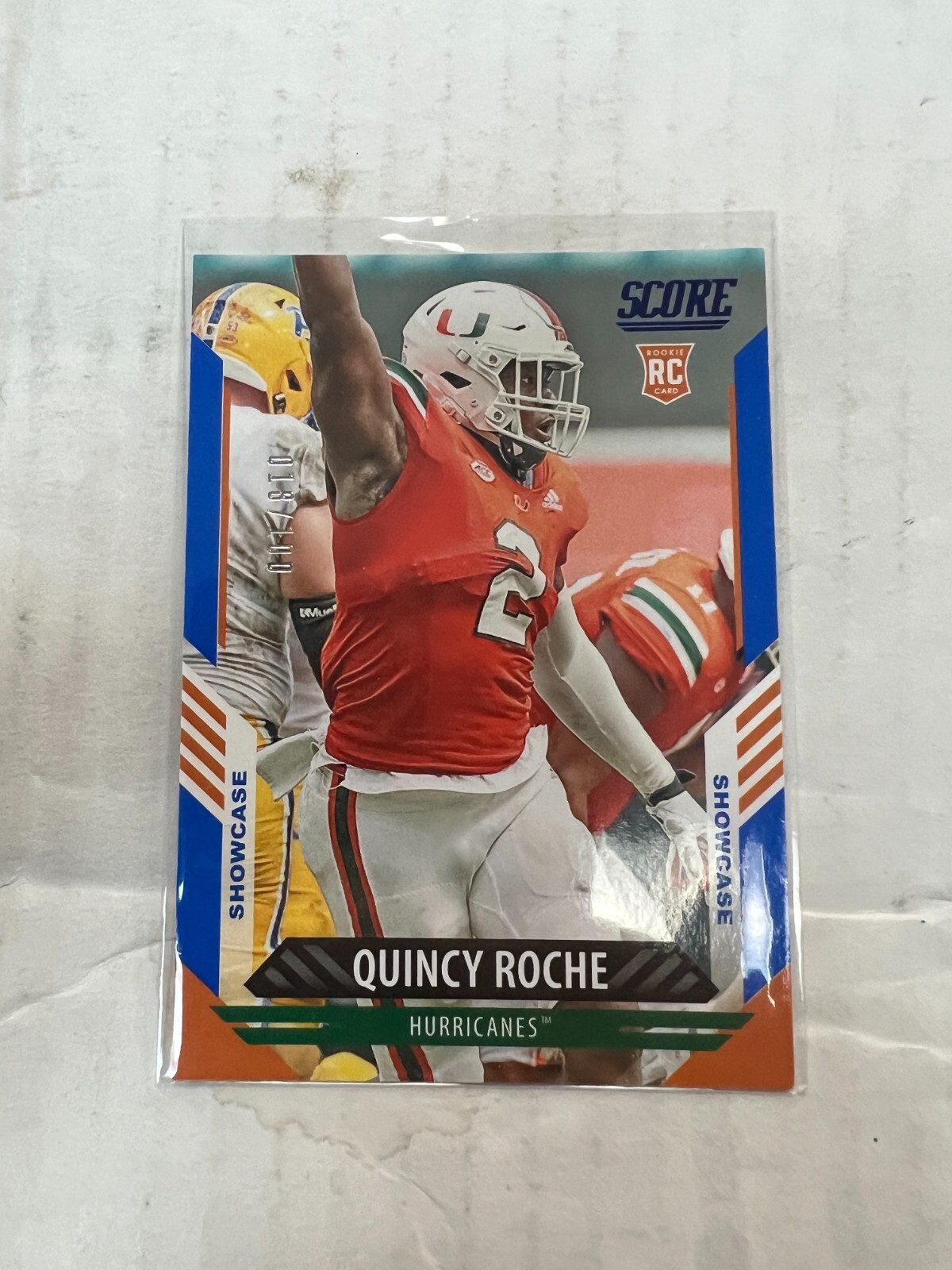 Quincy Roche 2021 Panini Score Rookie Showcase Blue #357 #018/100 NrMt