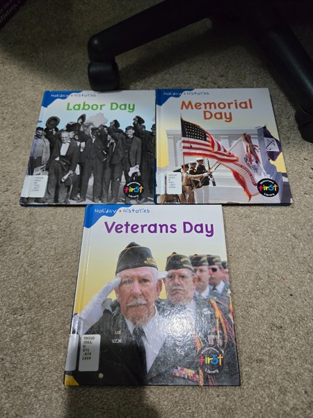 Holiday Histories Lot of 3 Books - Veterans Day Memorial Day Labor Day