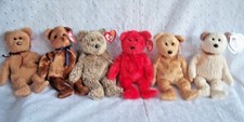 BEANIE BABY BEAR: CURLY, HARRY, SIZZLE, CASHEW, HUGGY, TED-E =U CHOOSE