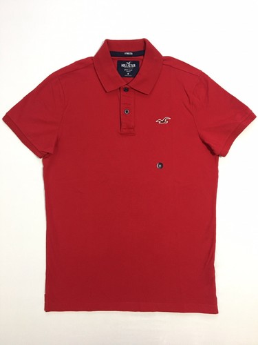 POLO ELÁSTICA DE 3 BOTONES HOLLISTER PARA HOMBRE ROJA EPIC FLEX CON LOGOTIPO XS M L XL | eBay