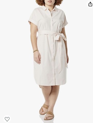 Amazon Essentials Women's Short Sleeve Button Front Belted Shirt