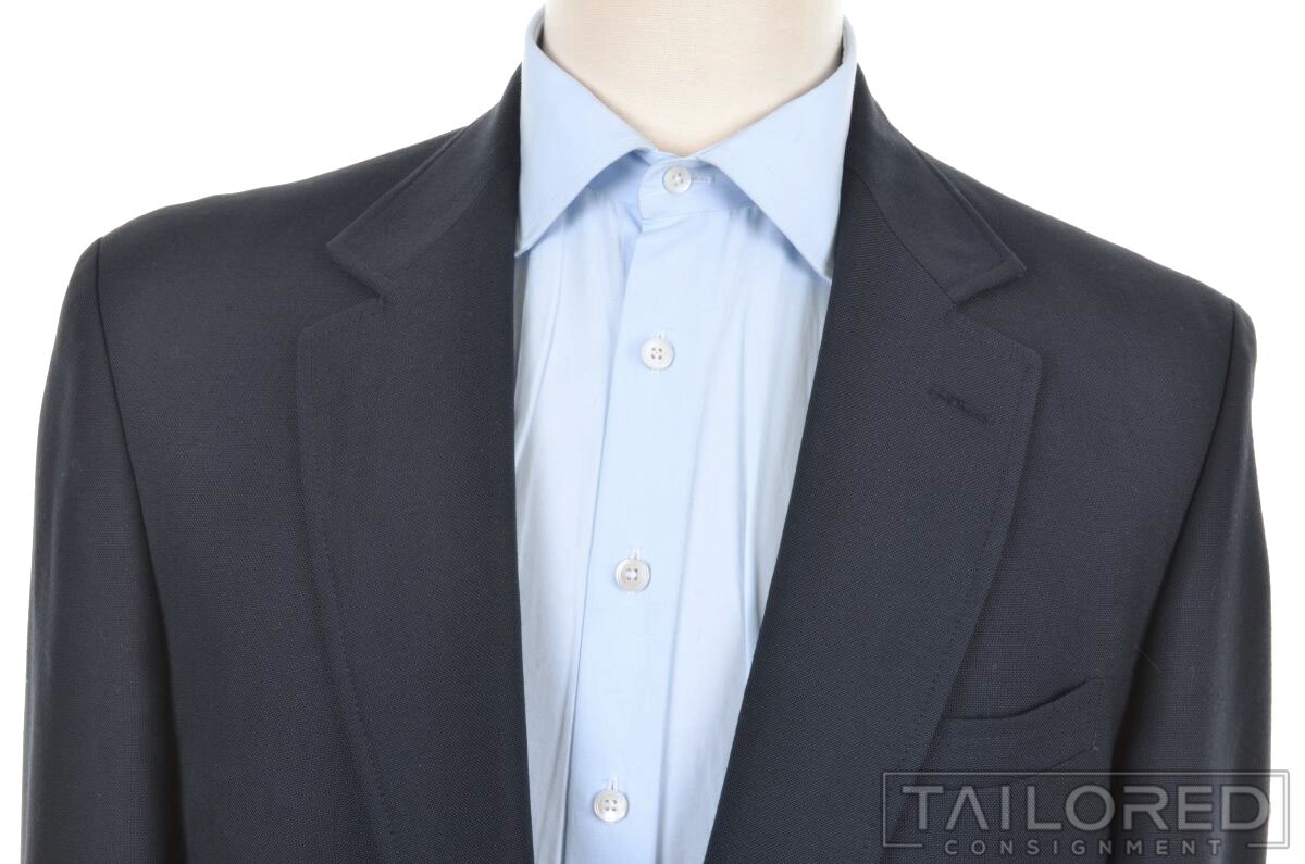 ORVIS Solid Blue Wool Gold Tone Button Mens Blaze… - image 3