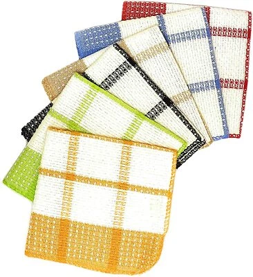 Kitchen Dish Cloths 100% Cotton Super Cleaning Cloth Towel 13x13 Pack Of 12. - Image 1 of 4