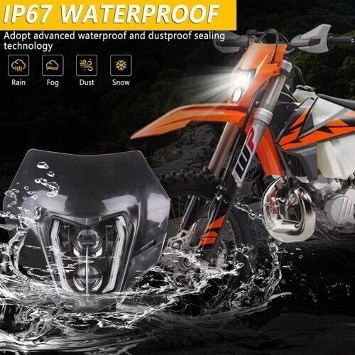 Faro LED con máscara negra carenado DRL para Suzuki DRZ400SM DRZ400S DRZ400E Foto 4 de 4