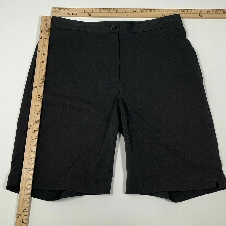 Coral Bay Golf Black Stretch Elastic Waist Bermuda Shorts Mid Rise Women's 10 - Image 4 of 4