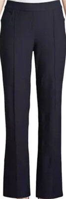 XS $178 EILEEN FISHER BLACK WASHABLE STRETCH CREPE SLIM BOOT CUT  display picture 1