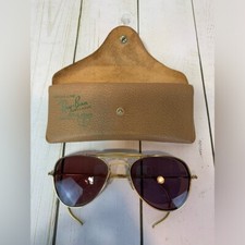 Vintage Ray-Ban 60's 70's B L 12K GF Shooter Aviator Wrap Around Sunglasses USA