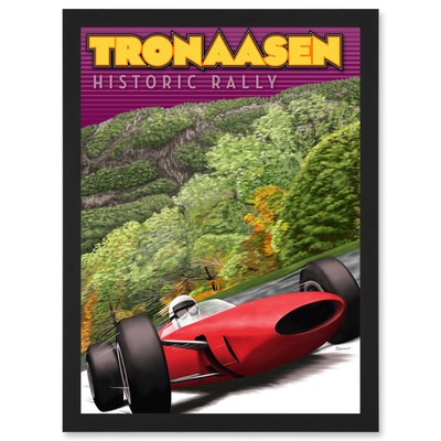 Gerahmter Wandbilddruck Tronaasen Mountain Circuit Rallye Autorennen Grand Prix A4