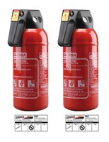 2X Gloria Kfz Auto-PulverlöScher P2GM, 2Kg Brandklasse Abc Halterung U. Plakette