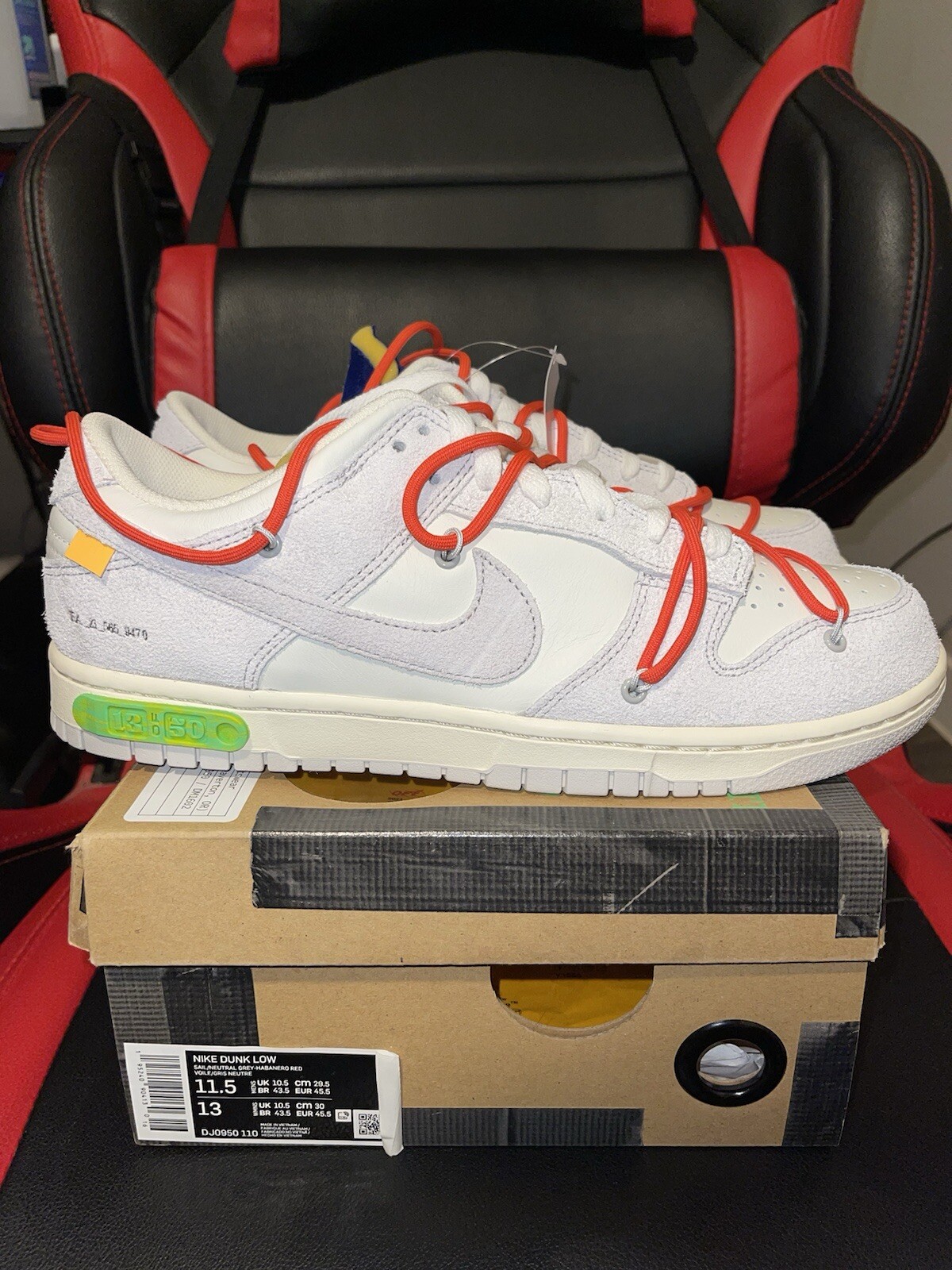 OFF WHITE X NIKE Nike Off White X Dunk Low lotto 13 di 50 taglia 11 5 DS 100% AUTENTICHE