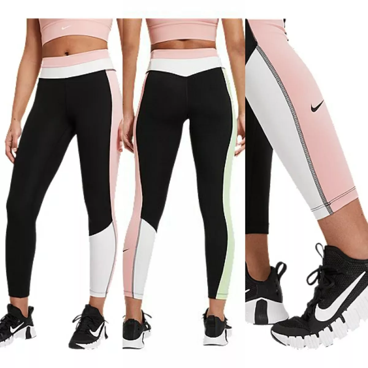 Nike DRY One Mid-Rise 7/8 Color-Block Leggings DC5386-010 (Size 1X