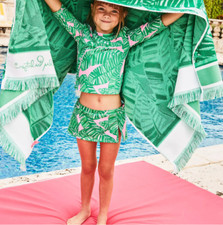 NWT LILLY PULITZER SIZE 10 GIRLS SHARLENE RASHGUARD SET LET'S GO BANANAS   