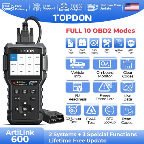 OBD2 Scanner TOPDON AL600 ABS SRS Code Reader Car Diagnostic Tool