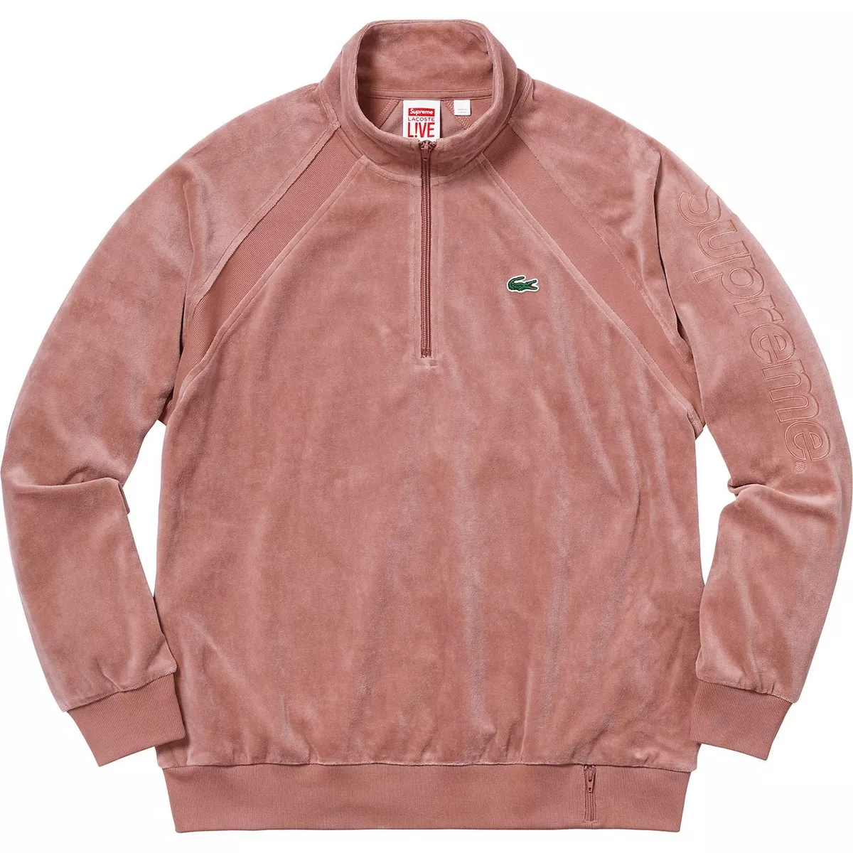 Supreme x Lacoste Velour Half-Zip Track Top SS18 (SS18SW1) Size S-L