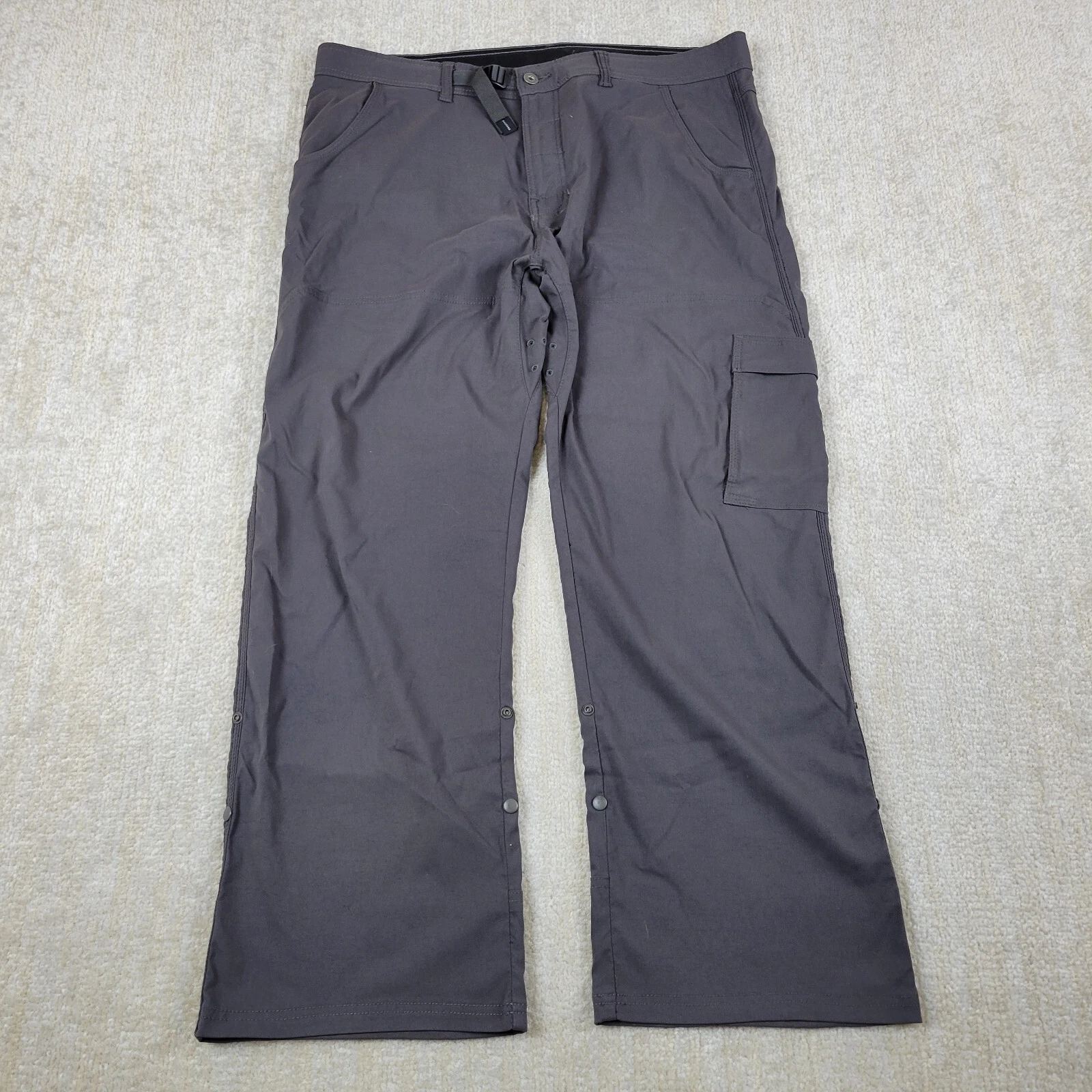Prana Pants Mens XXL 38x30 Gray Zion Stretch Lightweight Vented Stowe Pockets