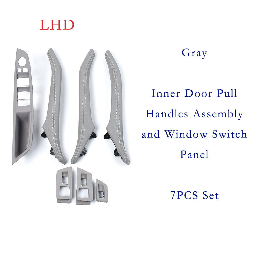 Inner Door Pull Handles Assembly Window Switch Gray For BMW 5 Series 10-17 LHD