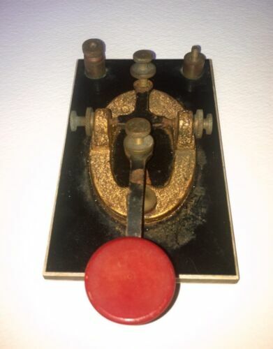 1940x Vintage VIBROPLEX RED BUG Telegraph Key Bug #165251 With