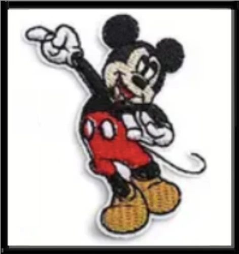 DISNEY CARTOON EMBROIDERED IRON ON OR SEW ON JEANS BAGS MICKEY MOUSE E43-B11 - Picture 1 of 3