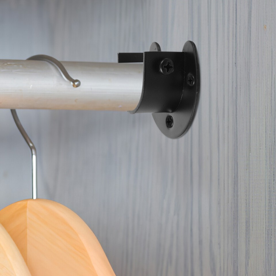 4pcs Stainless Steel Rod Socket Wardrobe Flange Rod Holder Closet Rod